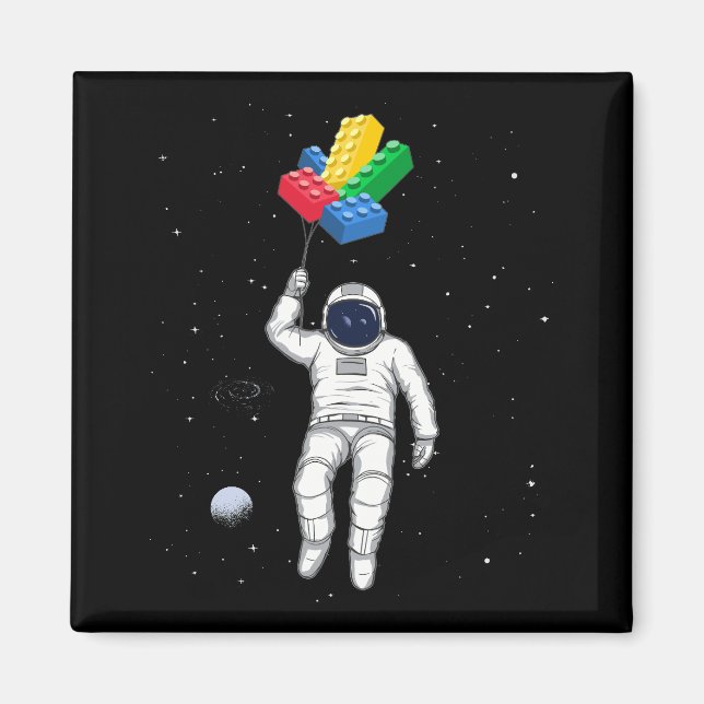 Astronaut Master Builder, Building Blocks Magnet (Front)