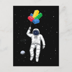 Astronaut Master Builder, Building Blocks Postcard