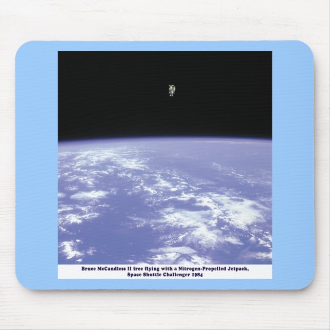 Astronaut McCandless Free Flying with Jetpack Mouse Mat (Front)