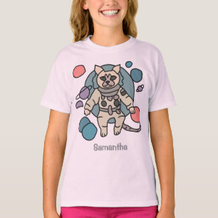Astronaut minimalist cat in space Funny & Cute T-Shirt