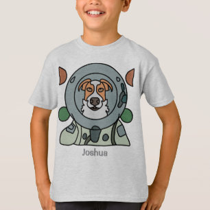 Astronaut minimalist dog in space Funny & Cute T-Shirt