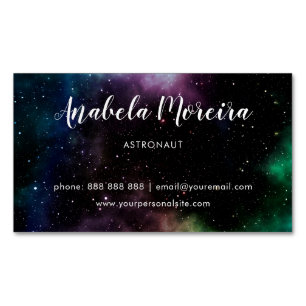 Astronaut Modern Creative Galaxy Themed Space Dark Magnetic Business Card