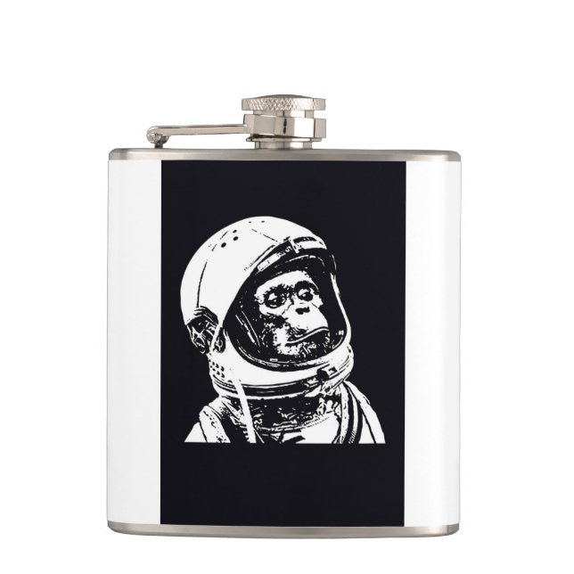 Astronaut Monkey Hip Flask (Front)