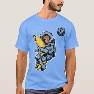 Astronaut Monkey Hugging A Banana, Funny Space Ape T-Shirt