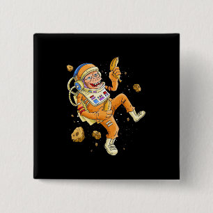 Astronaut Monkey Space 15 Cm Square Badge