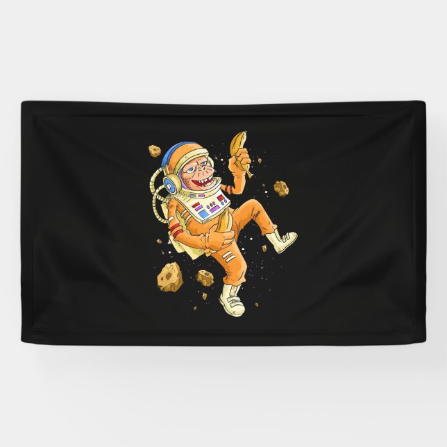 Astronaut Monkey Space Banner (Horizontal)