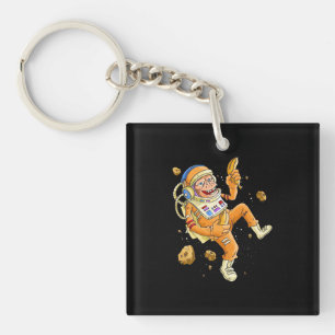 Astronaut Monkey Space Key Ring