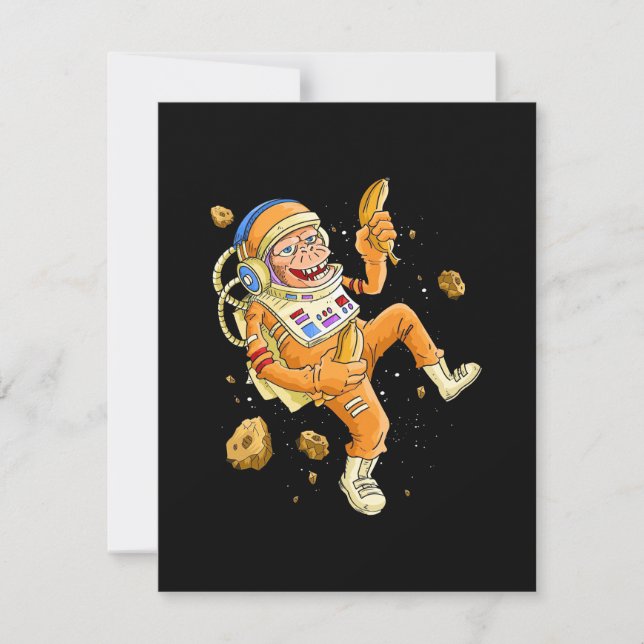 Astronaut Monkey Space Thank You Card (Front)