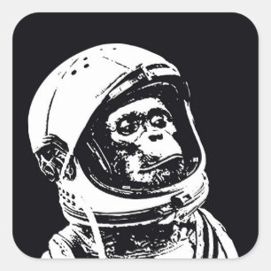Astronaut Monkey Square Sticker