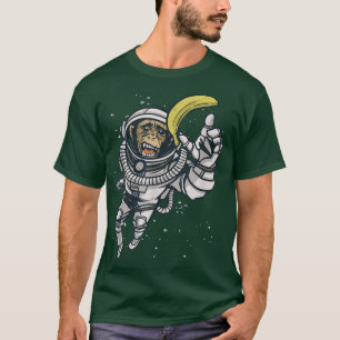 Astronaut Monkey With Banana In Space T-Shirt