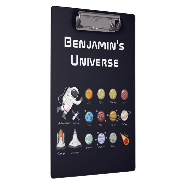 Astronaut Monogram Outer Space Kids Colourful Cool Clipboard (Right)