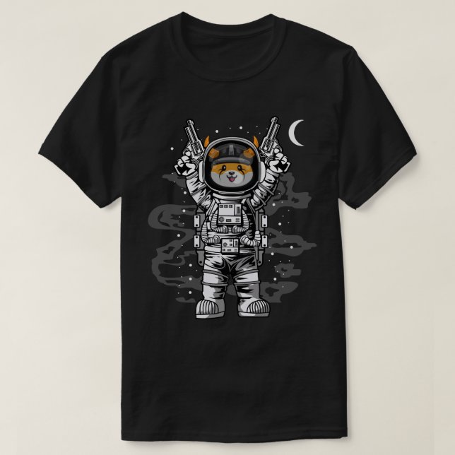 Astronaut Moon Floki Inu Crypto Coin HODL T-Shirt (Design Front)