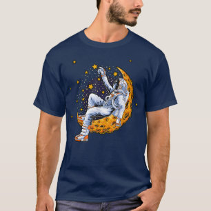 Astronaut Moon Retro Cool Design Star Space Funny  T-Shirt