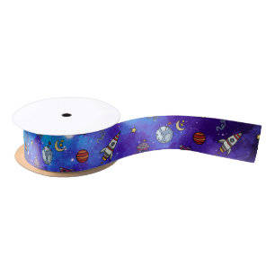 Astronaut & Moon Satin Ribbon