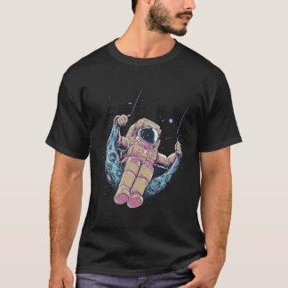 Astronaut  Moon Space Driver Swinging on the Moon T-Shirt