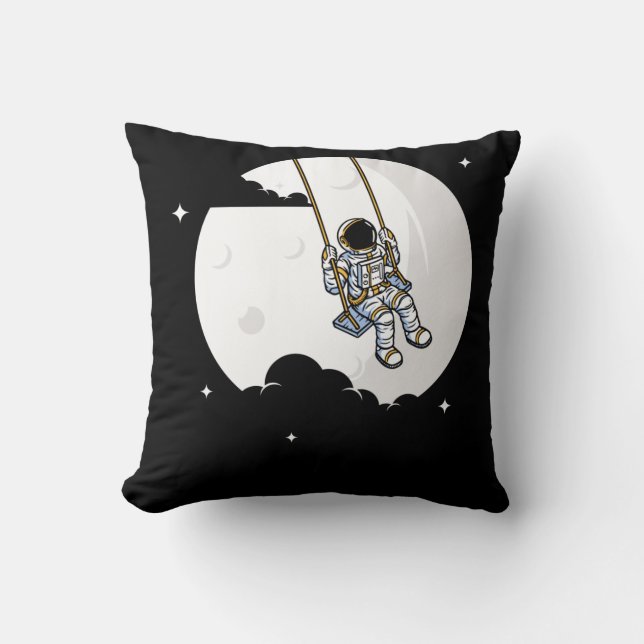 Astronaut Moon Swing Boy Girl Cosmonaut Cushion (Front)