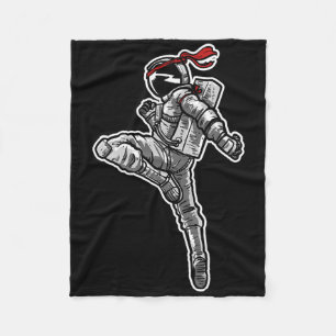 Astronaut Muay Thai Boxing Karate Kickboxing Fleece Blanket