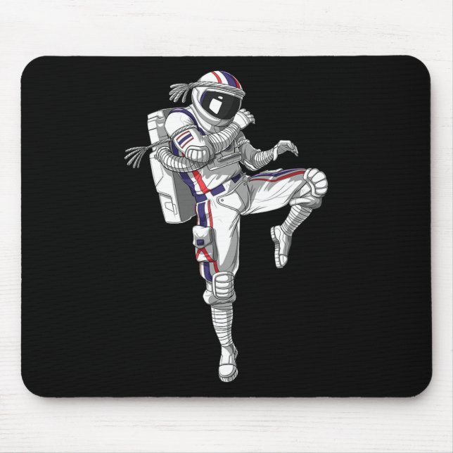 Astronaut Muay Thai Boxing Karate Kickboxing Marti Mouse Mat (Front)
