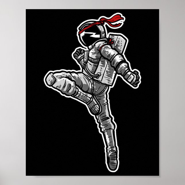 Astronaut Muay Thai Boxing Karate Kickboxing  Poster (Front)