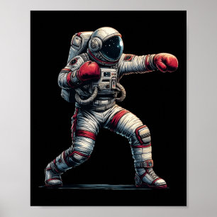 Astronaut Muay Thai Boxing Kickboxing Kids Mens Poster