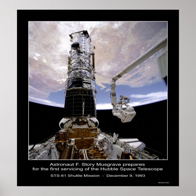 Astronaut Musgrave Hubble Space Telescope Poster (Front)