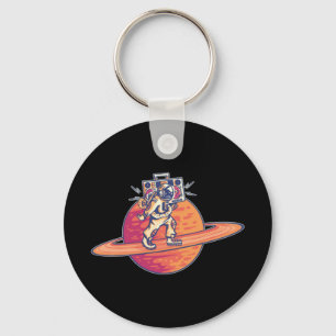 Astronaut Music Lover with Boombox Key Ring