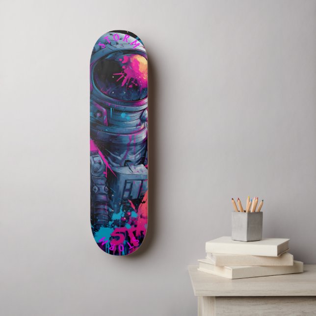 Astronaut Neon Graffiti Art – Limited Edition Skateboard (Wall Art)