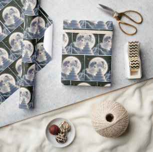 Astronaut Newlyweds In Moonlight Wrapping Paper