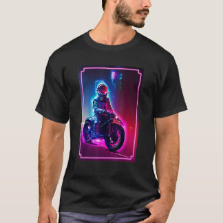 Astronaut On A Motorcycle   Space and Science Fict T-Shirt