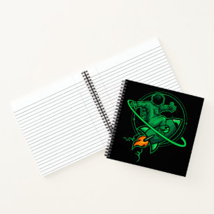 Astronaut On A Rocket Around Saturn Artwork Notebook