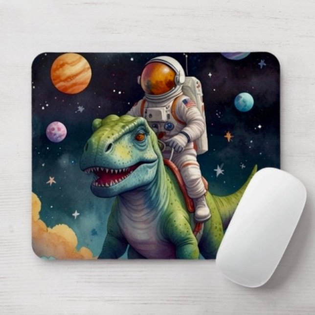 Astronaut on Dino in Space Mouse Mat (Creator Uploaded)
