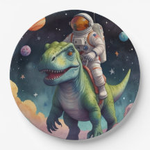 Astronaut on Dino in Space