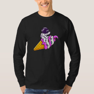 Astronaut On Ice Cream Cone Summer Vacation Ice Cr T-Shirt