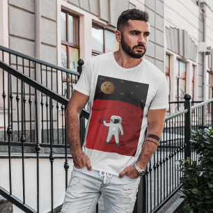 Astronaut on Mars Space Explorer Red Planet  T-Shirt