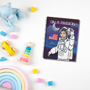 Astronaut On Moon Outer Space Boy Birthday Notebook