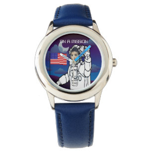 Astronaut On Moon Outer Space Boy Birthday Watch