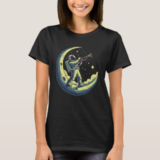 Astronaut On Moon Trumpet Funny Space Music Men Bo T-Shirt