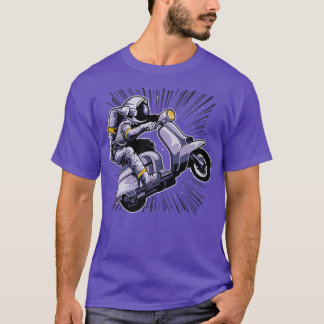 Astronaut On Moped Driving Driver Space Universe  T-Shirt