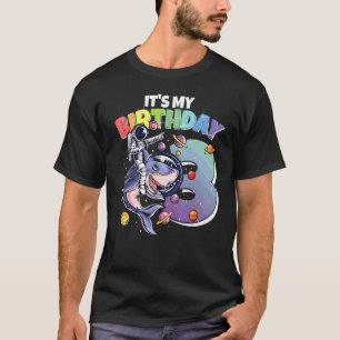 Astronaut On Shark 3rd Birthday Boy Girl 3 Years 2 T-Shirt