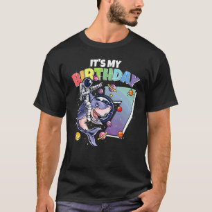 Astronaut On Shark 7th Birthday Boy Girl 7 Years 2 T-Shirt