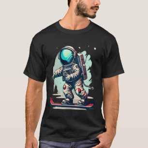 Astronaut On Snowboard Funny Astronaut Skiing On S T-Shirt