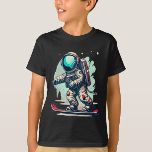 Astronaut On Snowboard Funny Astronaut Skiing On S T-Shirt