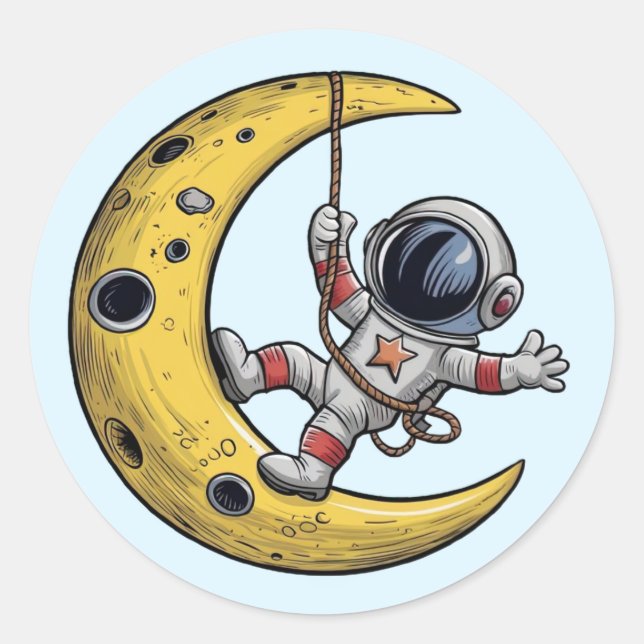 Astronaut on the Moon Sticker Set (Front)