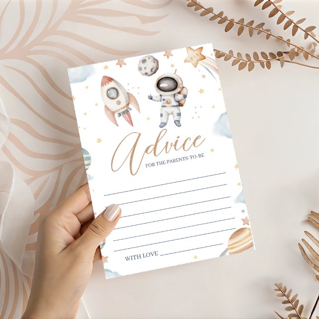 Astronaut Outer Space Baby Shower Advice Card (Creator Uploaded)
