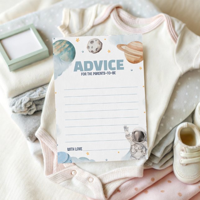 Astronaut Outer Space Baby Shower Advice Card (Creator Uploaded)