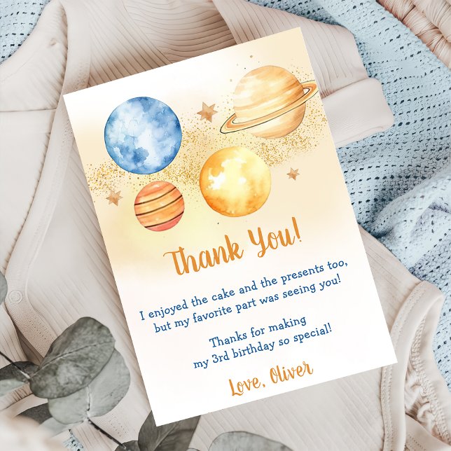 Astronaut Outer Space Birthday Thank You Card (Creator Uploaded)