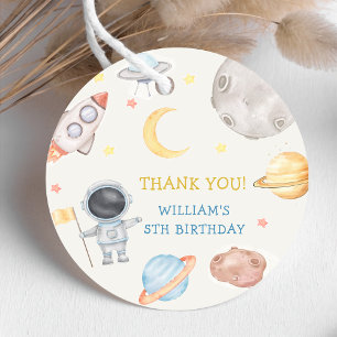 Astronaut Outer Space Birthday Thank You Favour Ta Favour Tags