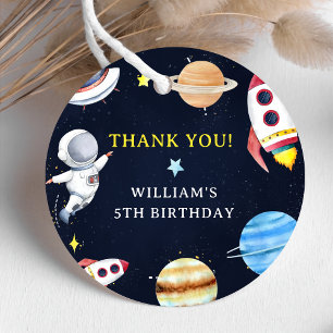 Astronaut Outer Space Birthday Thank You Favour Ta Favour Tags