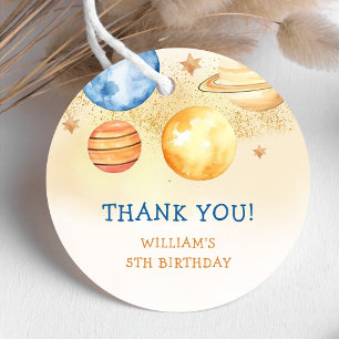 Astronaut Outer Space Birthday Thank You Favour Tags