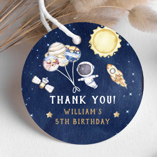 Astronaut Outer Space Birthday Thank You Favour Tags